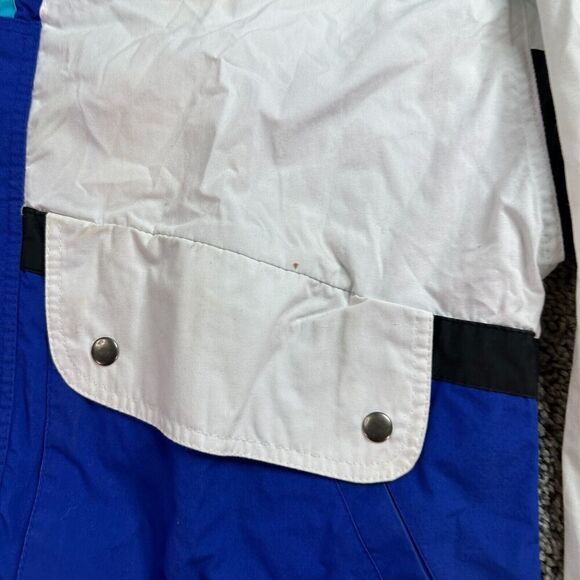 VINTAGE Van Heusen Jacket Mens M Blue White Coloblock Sailing Windbreaker READ - Picture 5 of 15